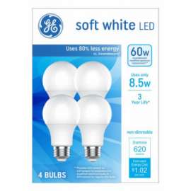 4PK 8.5W A19 MB Bulb