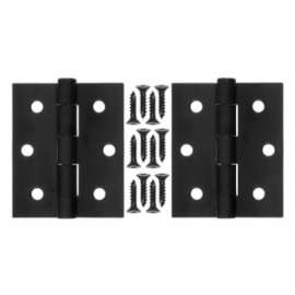 3" BLK SQ DR Hinge