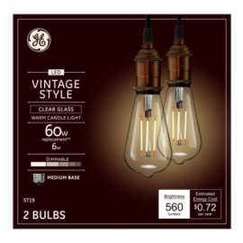 GE 2PK 6W WW ST19 Bulb