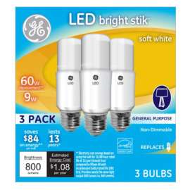 GE 3PK 9W SW LGT Stik