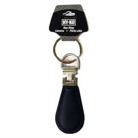 BLK/SLV LTHR Key Ring