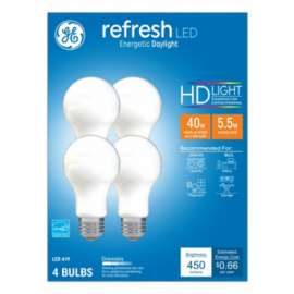 GE 4PK 5.5W A19 MEDBulb