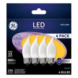 GE 4PK 2.5W Fros Bulb