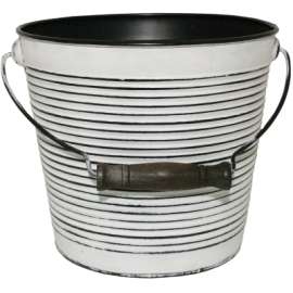 10" WHT Ribb Planter