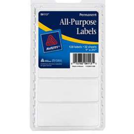 128CT WHT Rect Label