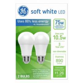 2PK 10.5W A19 MB Bulb