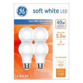 4PK 5.5W A19 MB Bulb