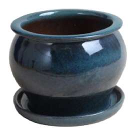 8" AQUA BLU Studio Pot