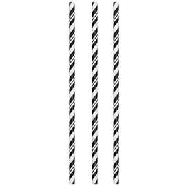 24CT BLK Paper Straws