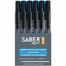 6PK BLK Paint Markers