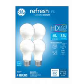 GE 4PK 8.5W A19 Bulb