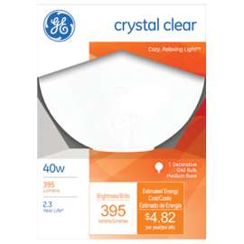 GE40W 5" WHT Globe Bulb