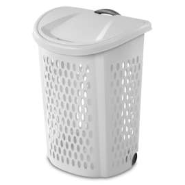 28.38" WHT WHL Hamper