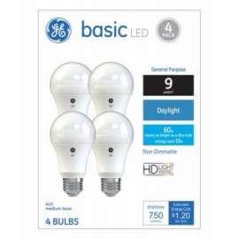 GE 4PK 10W Day A19 Bulb