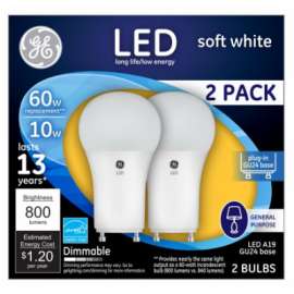 GE 2PK 10W SW A19 Bulb