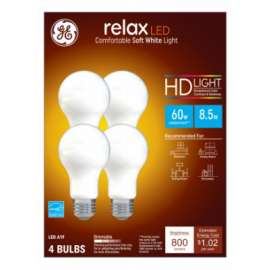 GE 4PK 8.5W A19 Bulb