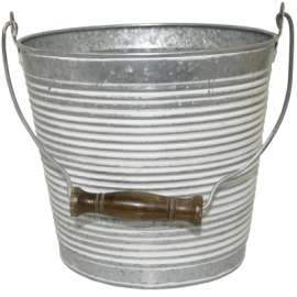 10" Galv/WHT Planter
