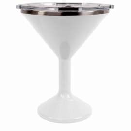8 Oz White Martini Glass