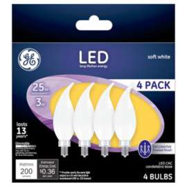 GE 4PK 2.5W Fros Bulb