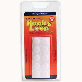 (6 PK) HOOK & LOOP FASTENER 5/8 COINS 15 PK