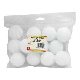 Styrofoam 2" Balls, 12 Per Pack, 4 Packs