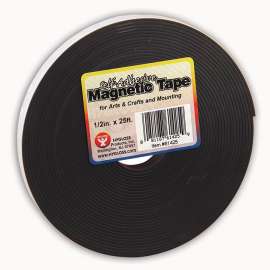 Self-Adhesive Magnetic Tape Roll, 1/2" x 300", Pack of 3