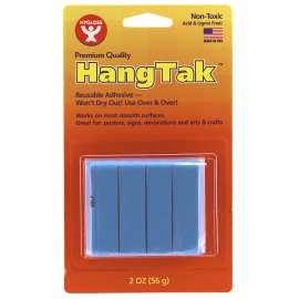 HangTak Reusable Adhesive, Blue, 2 oz. Per Pack, 12 Packs
