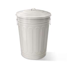 Plexon 13 Gallon Metal Trash Can with Lid, Vintage Outdoor Garbage Can, Heavy Duty Galvanized Steel Retro Storage Bucket for Farmhouse, Garage, Patio and Utility Use