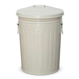 Plexon 2 Gallon Small Metal Trash Can with Lid, Round Steel Bathroom Waste Basket, Indoor Garbage Bin for Bedroom, Office, Kitchen and Under Sink Use