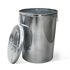 Plexon 20 Gallon Metal Trash Can with Lid, Heavy Duty Galvanized Steel Outdoor Garbage Can, Round Storage Bucket for Garage, Patio and Farmhouse