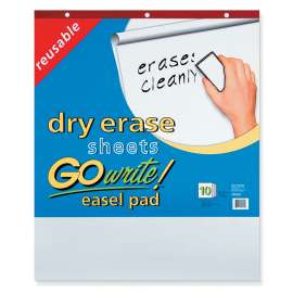 Dry Erase Easel Pad, Non-Adhesive, White, 25" x 30", 10 Sheets