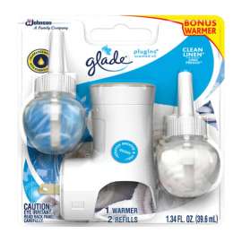Glade Plug-Ins Clean Linen Scent Air Freshener Starter Kit 1.34 oz Liquid