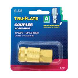Tru-Flate Brass Air Coupler 1/4 in. Female 1 pc