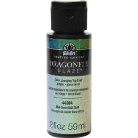 FolkArt Dragonfly Glaze Blue-Green-Gold Hobby Paint 2 oz