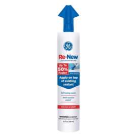GE Re-New White Silicone Kitchen and Bath Caulk Sealant 9.5 oz