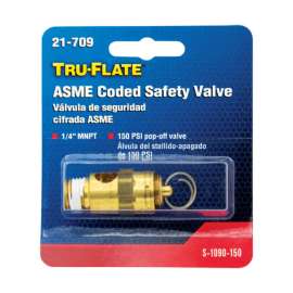 Tru-Flate Brass Safety Valve 1/4 in. Male 1 pc