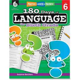 Shell Education 180 Days of Language Grade 6 Printed Book by Suzanne Barchers Printed Book by Suzanne Barchers