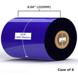Clover Technologies Thermal Transfer Ribbon - Alternative for Zebra 0600BK22045 - Black - 1 Carton