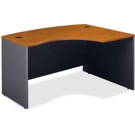 Bush Business Furniture Series C60W x 43D Right Hand L-Bow Desk Shell in Natural Cherry