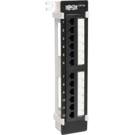 Tripp Lite 12-Port Cat5e Cat5 Wall Mount Patch Panel 568B 110 Punch TAA GSA, 568B, RJ45 Ethernet"