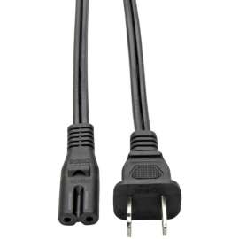 Tripp Lite 2-Slot Non-Polarized Laptop Notebook Power Cord 1-15P to C7 10A 120V 18 AWG 6 ft. (1.83 m) Black, 10A (NEMA 1-15P to IEC-320-C7) 6-ft.