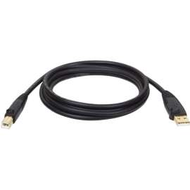 Tripp Lite 6ft USB Cable Hi-Speed Gold Shielded USB 2.0 A/B Male / Male, Type A Male USB, Type B Male USB, 6ft