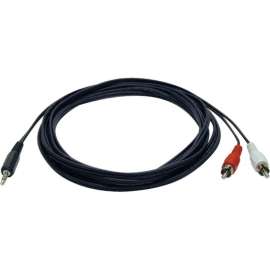 Tripp Lite 6ft Mini Stereo to 2 RCA Audio Y Splitter Adapter Cable 3.5mm M/M 6', (3.5mm M to 2x RCA M), 6-ft."