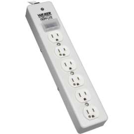 Tripp Lite Surge Protector Power Strip Medical Hospital Metal 6 Outlet 15' Cord, Receptacles: 6 x NEMA 5-15R, 1050J