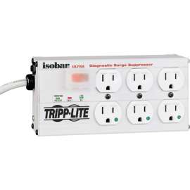 Tripp Lite Isobar Hospital-Grade 6-Outlet Surge Protector 15 ft. (4.57 m) Cord 3330 Joules LEDs UL 1363 Not For Patient-Care Vicinities, Receptacles: 6 x NEMA 5-15R, 3330J