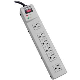 Tripp Lite Surge Protector Power Strip 120V Right Angle 6 Outlet Metal 6' Cord, Receptacles: 6 x NEMA 5-15R, 1340J