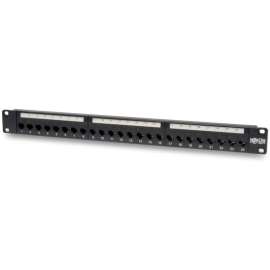 Tripp Lite 24-Port Cat6 Cat5 Patch Panel Feed Through Rackmount 568A/B RJ45 1URM TAA, RJ45 Ethernet