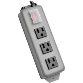Tripp Lite Waber Industrial Power Strip 3-Outlet 6 ft. (1.83 m) Cord 5-15P Switch Guard, NEMA 5-15P, 3 NEMA 5-15R, 6ft