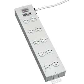 Tripp Lite Power Strip 120V 5-15R 10 Outlet Metal 15' Cord 5-15P, NEMA 5-15P, 10 NEMA 5-15R, 15ft