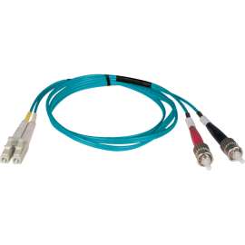 Tripp Lite 10M 10Gb Duplex Multimode 50/125 OM3 LSZH Fiber Optic Patch Cable LC/ST Aqua 33' 33ft 10 Meter, LC Male, ST Male, 32.81ft, Aqua Blue